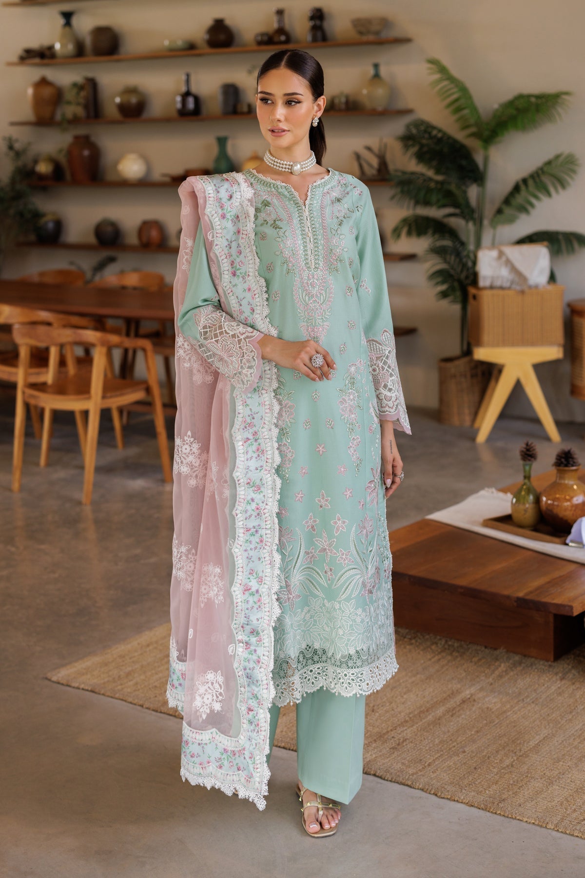 Xenia Formals | Luxury Lawn 25 | KSENIA XS Ice Blue Lawn