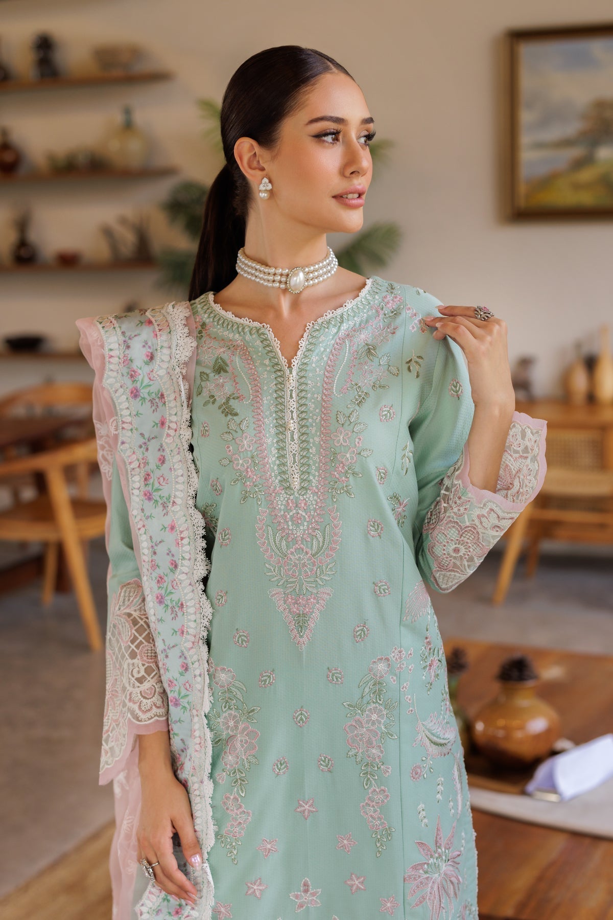 Xenia Formals | Luxury Lawn 25 | KSENIA M Ice Blue Lawn
