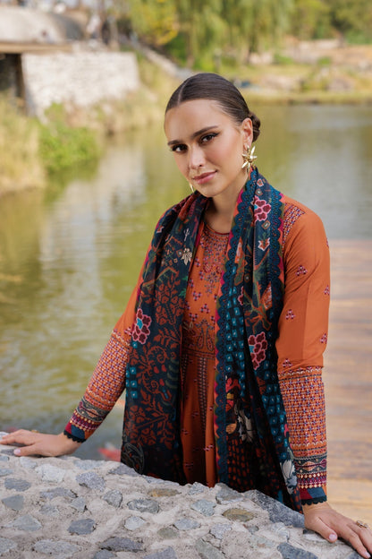 Xenia Formals | Luxury Lawn 25 | HANNAH M Burnt Orange Lawn