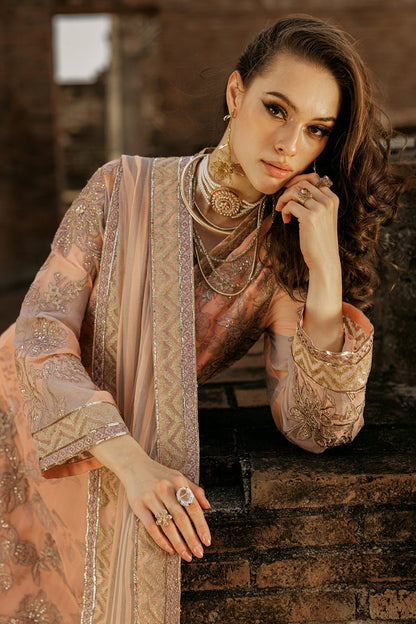 Charizma | Vasl Chiffon Collection | VSL25-05 Custom Size Pale Peach Chiffon