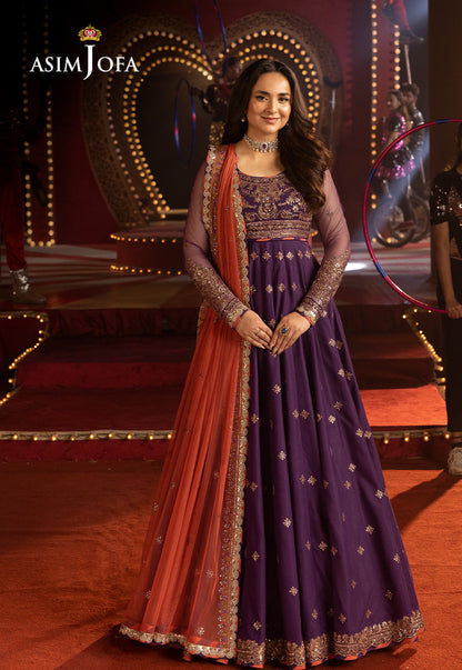 Asim Jofa | Luxury Festive Rejoice | AJLFF-01 XS Deep Purple Net