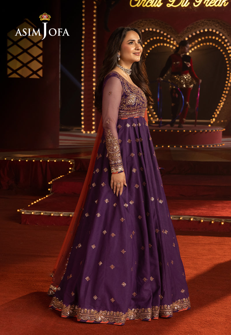 Asim Jofa | Luxury Festive Rejoice | AJLFF-01 XL Deep Purple Net