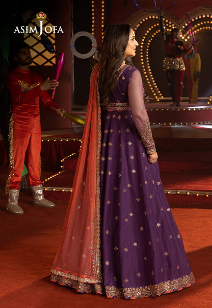 Asim Jofa | Luxury Festive Rejoice | AJLFF-01 S Deep Purple Net