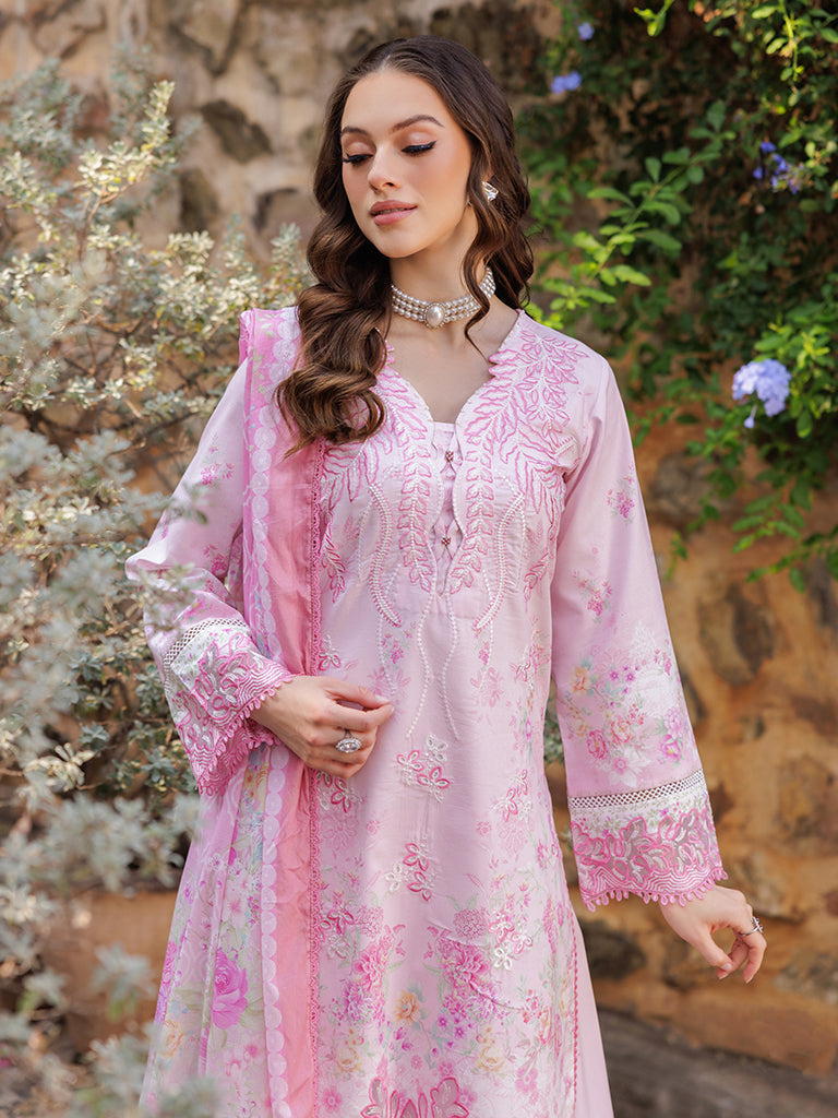 Rajbari | Floral Symphony Lawn 25 | RB-07 L Pink Lawn
