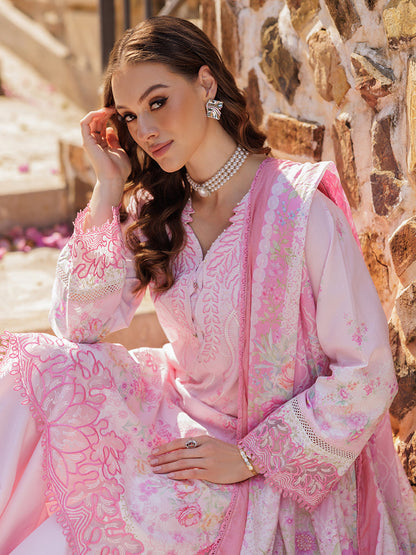 Rajbari | Floral Symphony Lawn 25 | RB-07 XL Pink Lawn