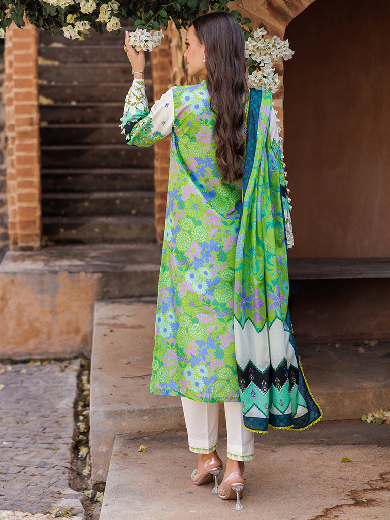 Rajbari | Floral Symphony Lawn 25 | RB-04 S Green Lawn