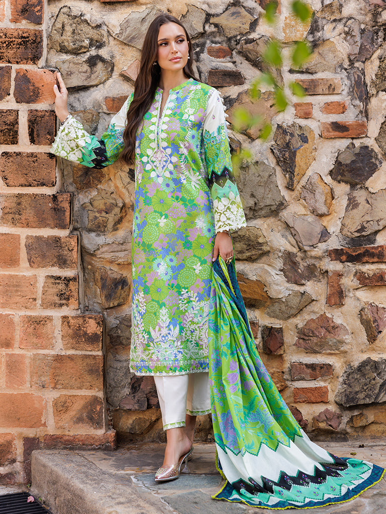 Rajbari | Floral Symphony Lawn 25 | RB-04 XS Green Lawn