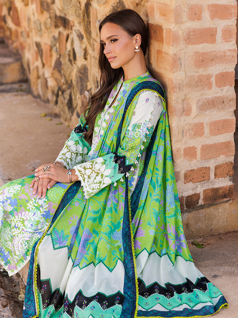 Rajbari | Floral Symphony Lawn 25 | RB-04 L Green Lawn
