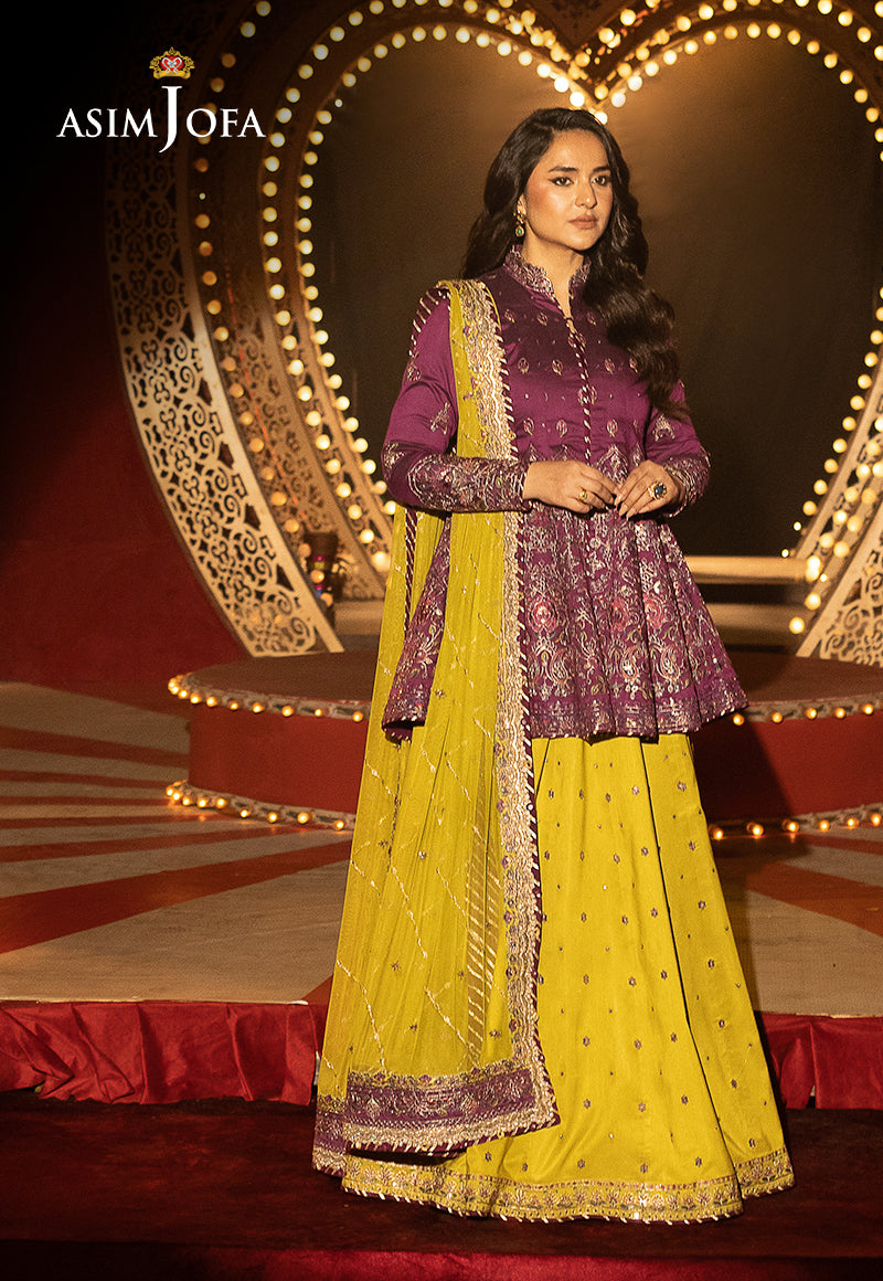Asim Jofa | Luxury Festive Rejoice | AJLFF-17 Custom Size Magenta Cotton Silk