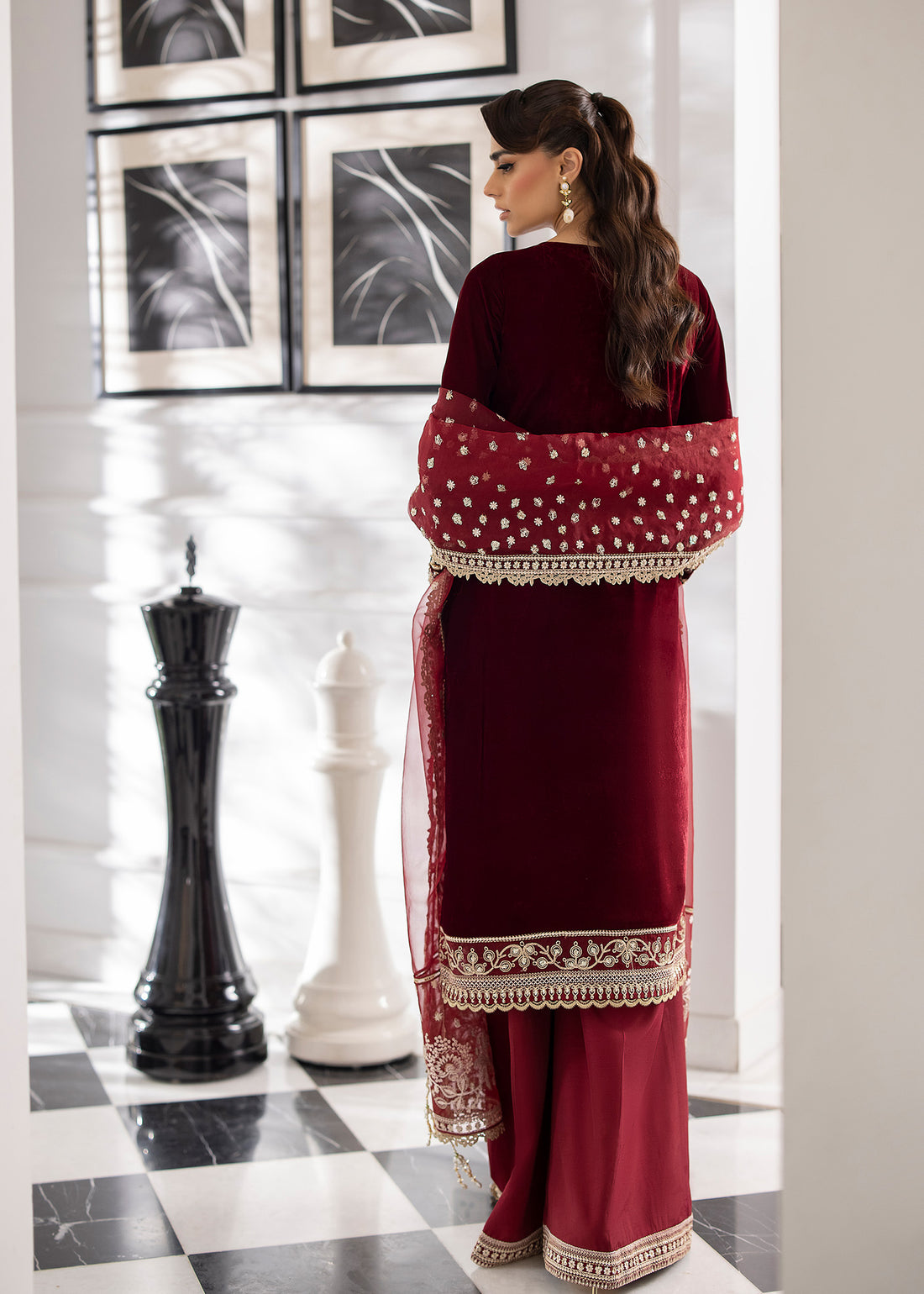 Sardinia | La More 24 | Maroon Muse - Pakistani Designer Dress - by Sardinia | Type: Ladies Clothes - 100% Original at Saira Sultan