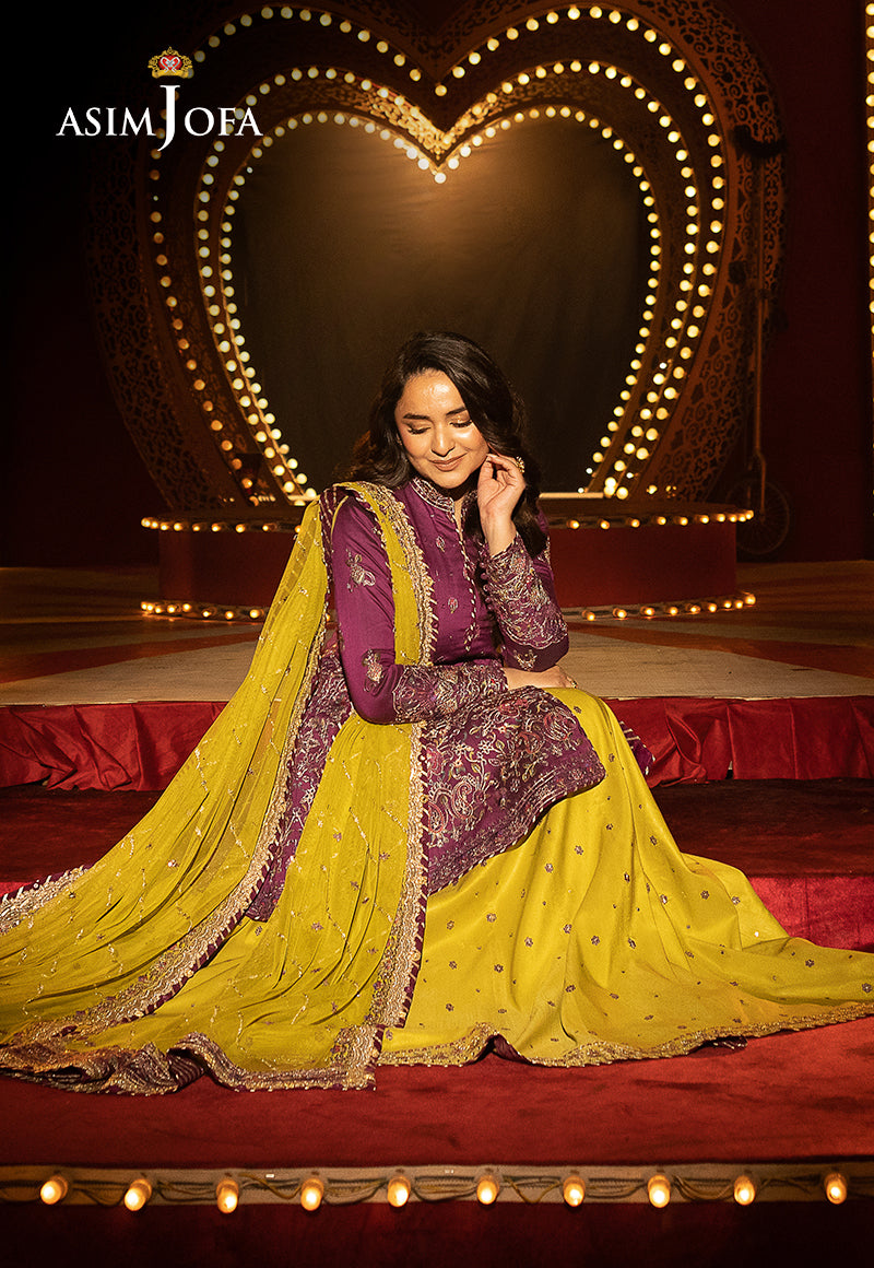 Asim Jofa | Luxury Festive Rejoice | AJLFF-17 XL Magenta Cotton Silk