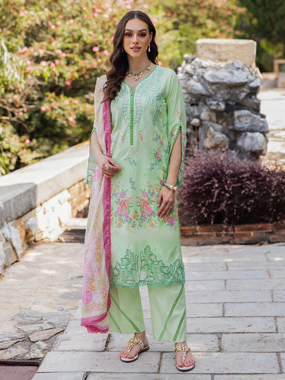 Rajbari | Floral Symphony Lawn 25 | RB-10 XS Mint Green Lawn