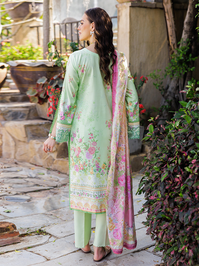 Rajbari | Floral Symphony Lawn 25 | RB-10 S Mint Green Lawn