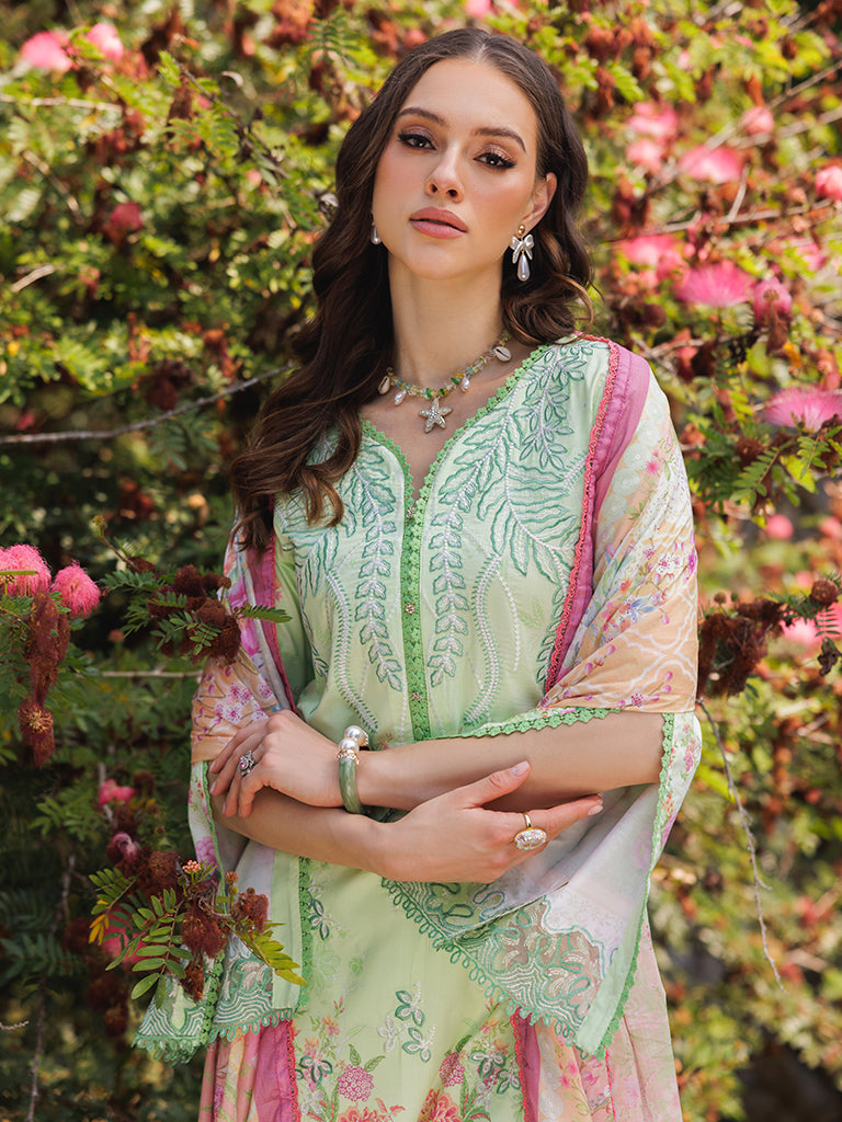 Rajbari | Floral Symphony Lawn 25 | RB-10 M Mint Green Lawn