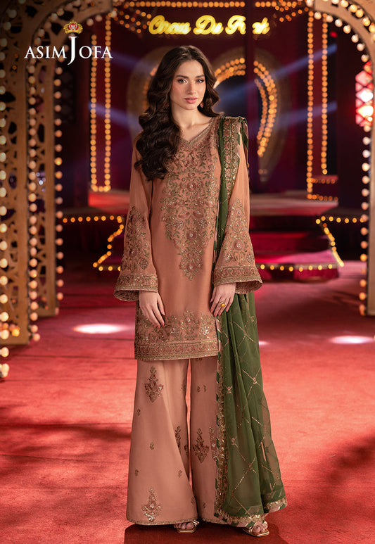 Asim Jofa | Festive Collection 25 | AJLF-12 XS Powder Peach Chiffon