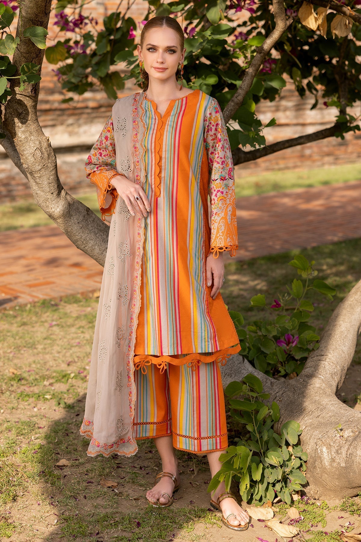 Charizma | Print Melody 25 | PM5-04 XS Orange Lawn