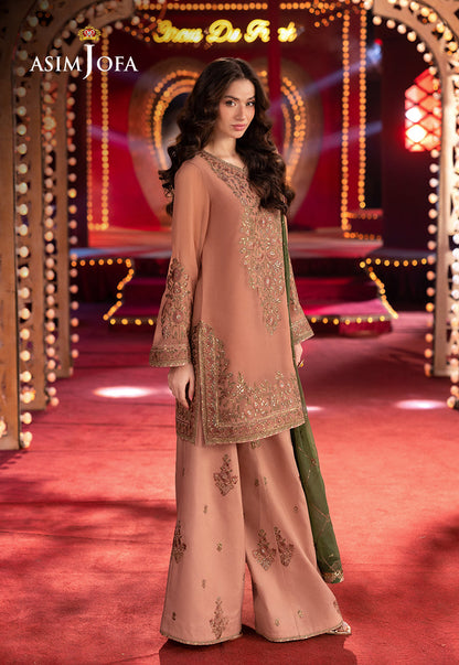Asim Jofa | Festive Collection 25 | AJLF-12 M Powder Peach Chiffon