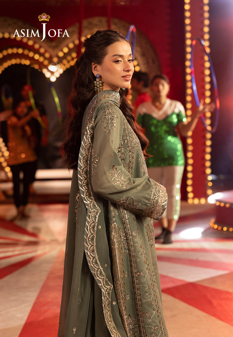 Asim Jofa | Festive Opulence | AJFO-03 XL Sage Green Paper Cotton