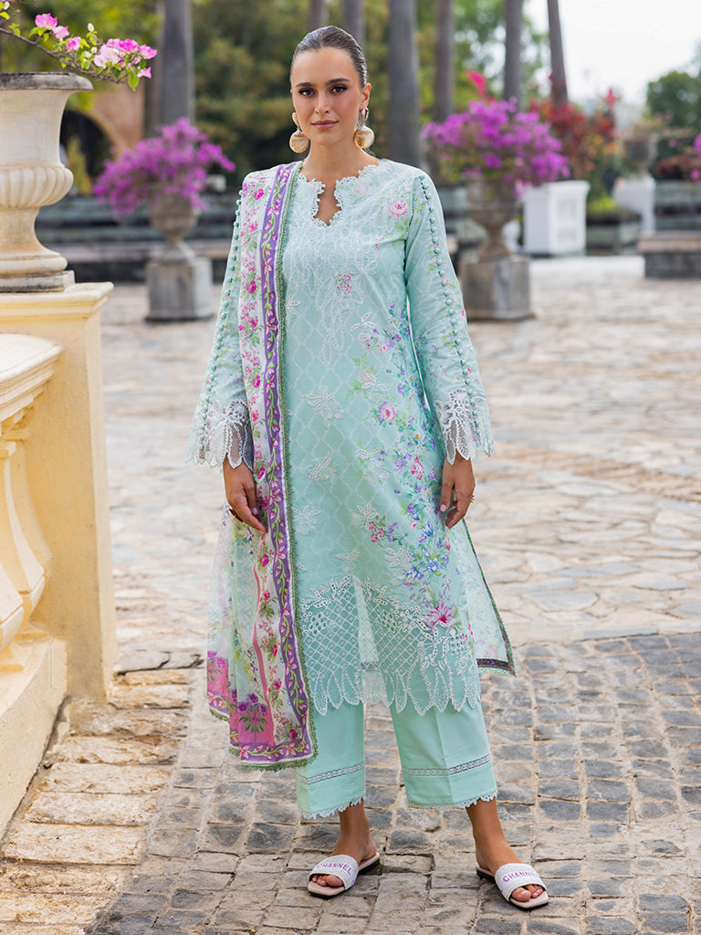 Rajbari | Floral Symphony Lawn 25 | RB-06 XS Ice Blue Lawn