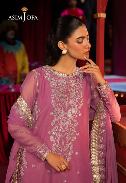 Asim Jofa | Luxury Festive Rejoice | AJLFF-07 M Pink Chiffon