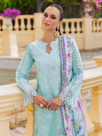 Rajbari | Floral Symphony Lawn 25 | RB-06 L Ice Blue Lawn