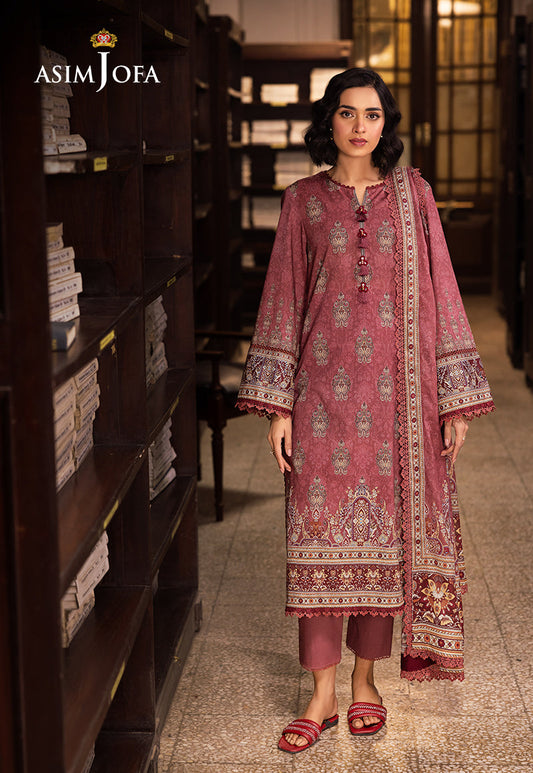 Asim Jofa | Prints Drop 2 | AJUBJ-43 XS Coral Red Lawn