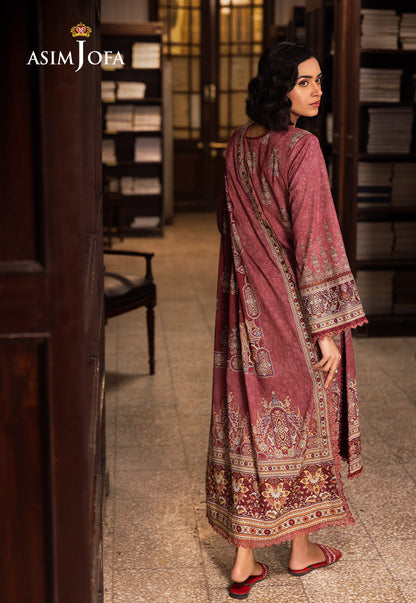 Asim Jofa | Prints Drop 2 | AJUBJ-43 S Coral Red Lawn