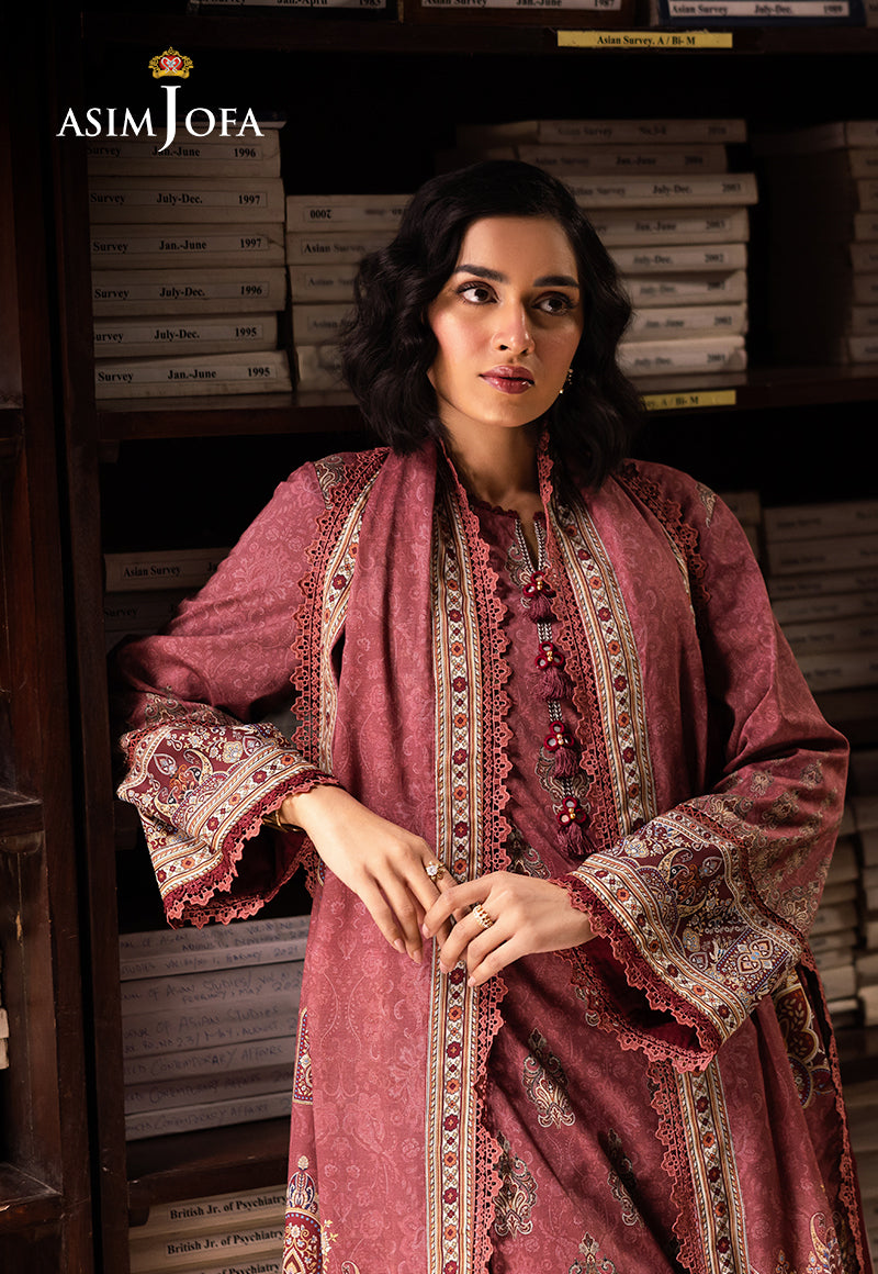 Asim Jofa | Prints Drop 2 | AJUBJ-43 L Coral Red Lawn