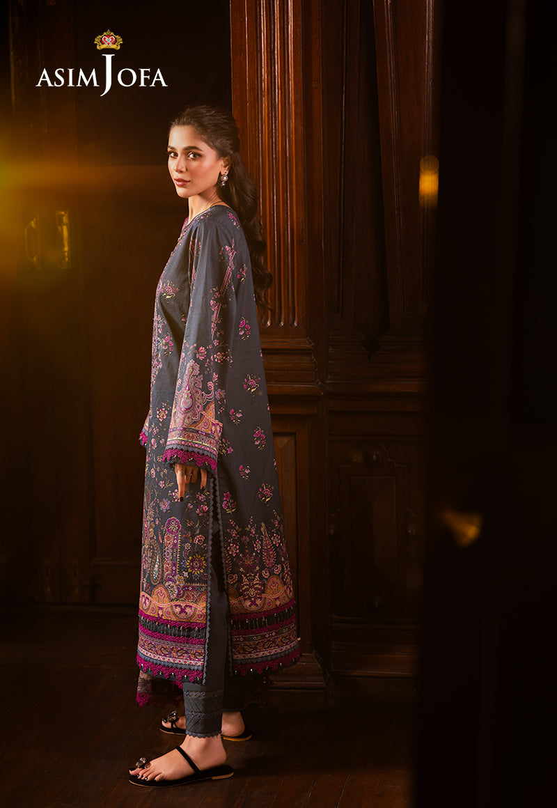 Asim Jofa | Prints Drop 2 | AJUBJ-05 XL Denim Blue Lawn