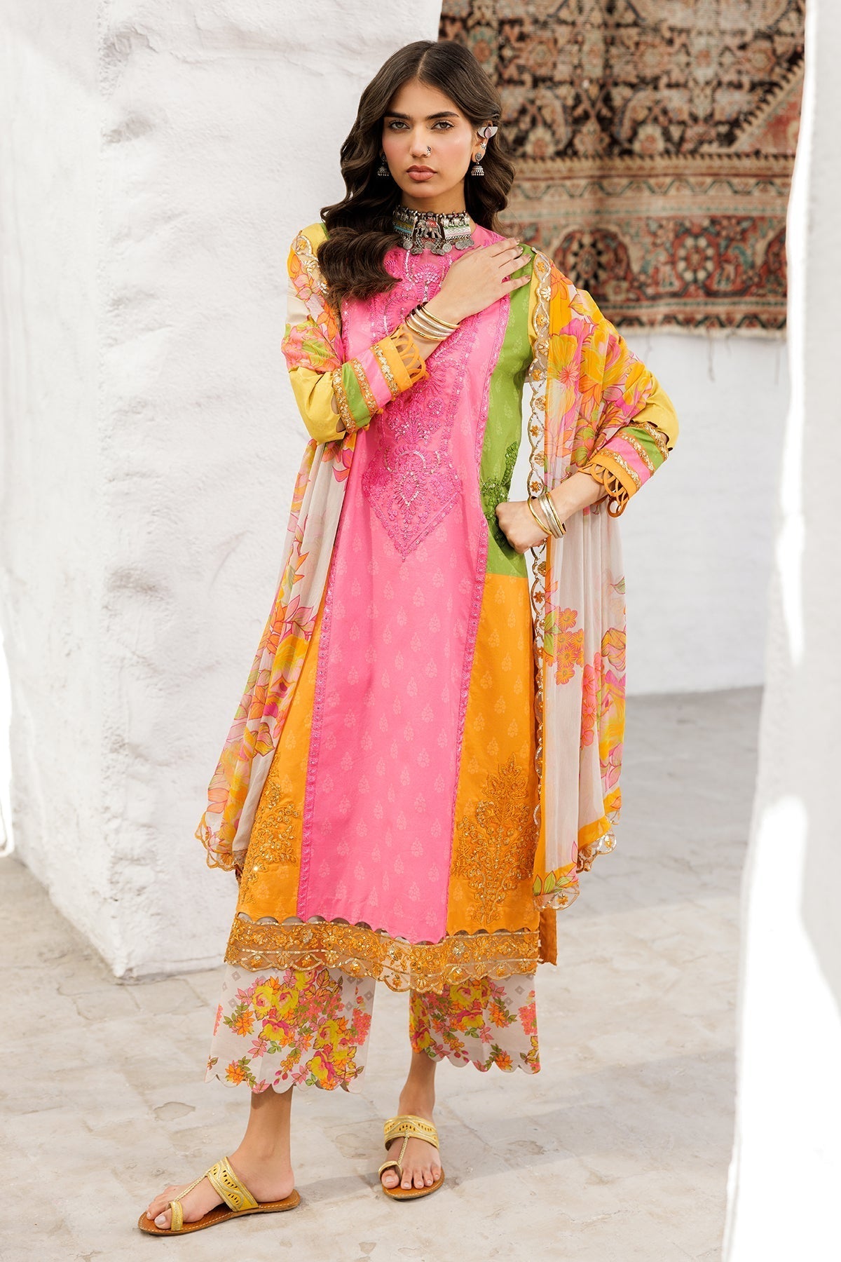 Charizma | Rangoli Lawn | CRO5-04 XL Multi Lawn