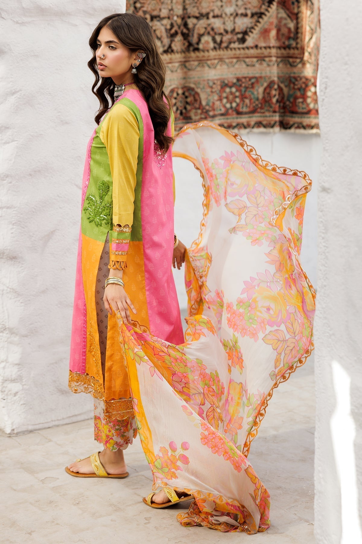 Charizma | Rangoli Lawn | CRO5-04 S Multi Lawn