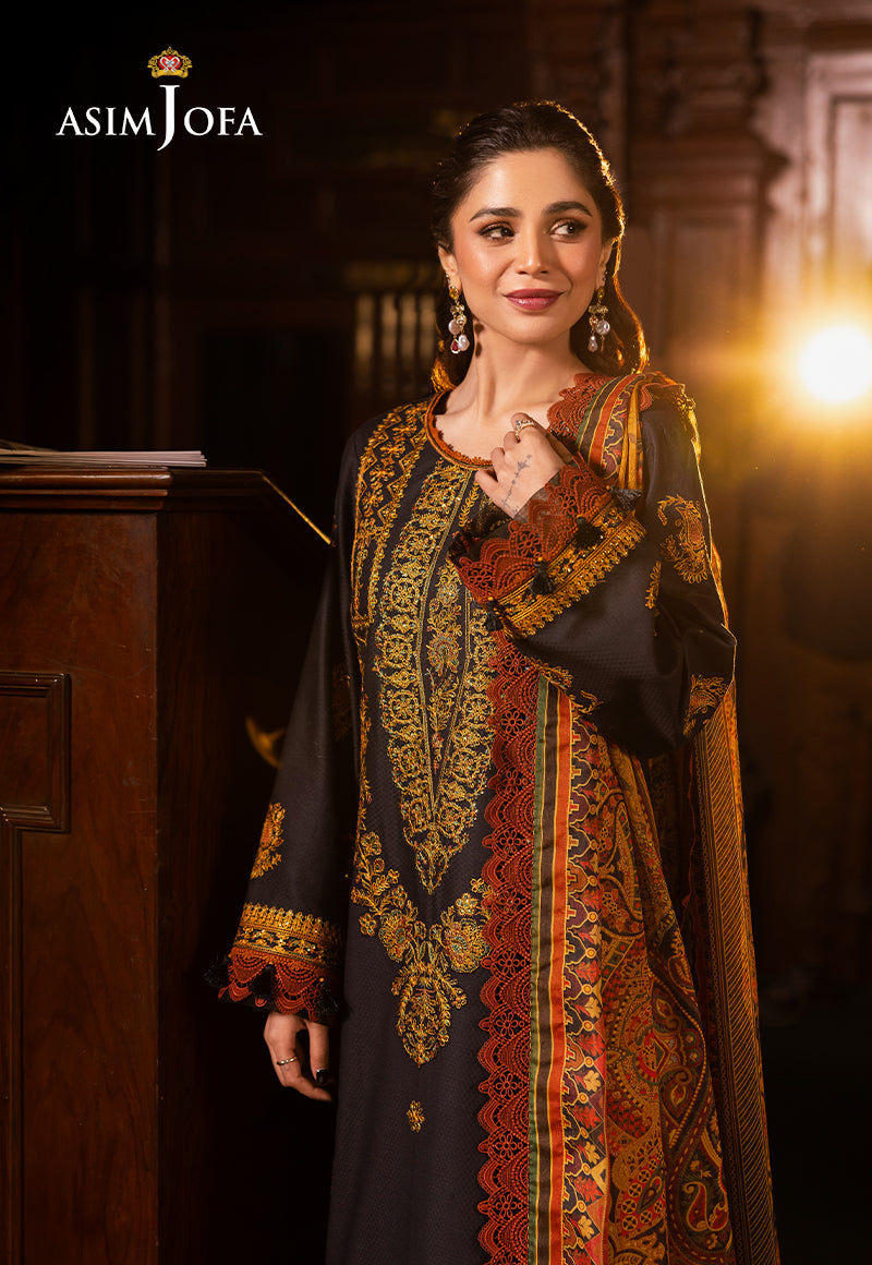 Asim Jofa | Prints Drop 2 | AJUBJ-12 M Black Lawn