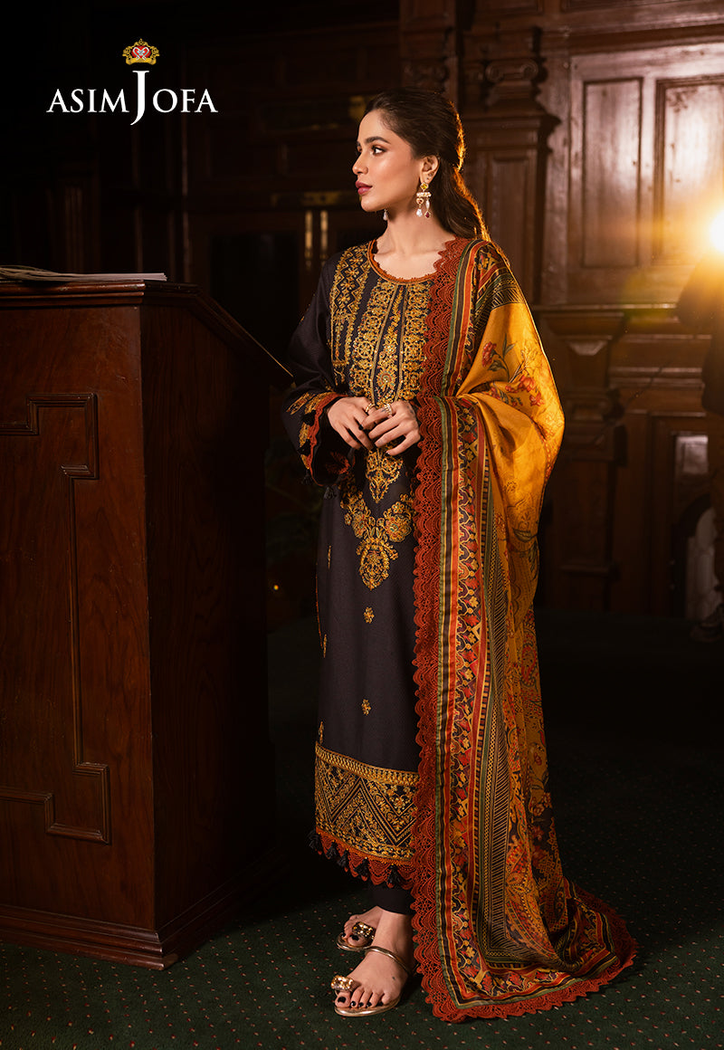 Asim Jofa | Prints Drop 2 | AJUBJ-12 L Black Lawn