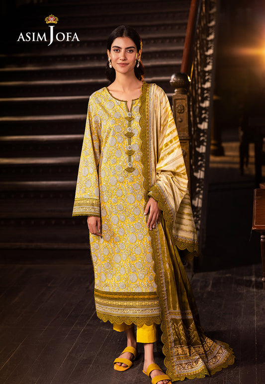 Asim Jofa | Prints Drop 2 | AJUBJ-51 XS Lime Yellow Lawn