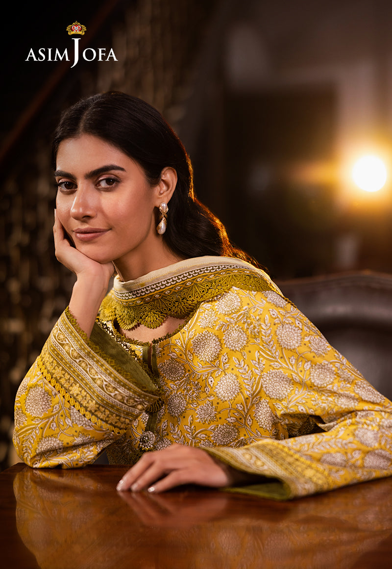 Asim Jofa | Prints Drop 2 | AJUBJ-51 L Lime Yellow Lawn