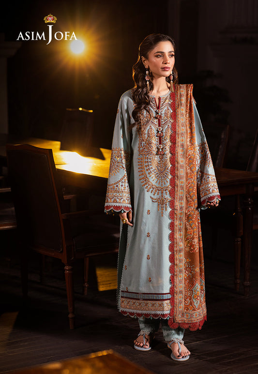 Asim Jofa | Prints Drop 2 | AJUBJ-11 XS Pale Sky Blue Dobby