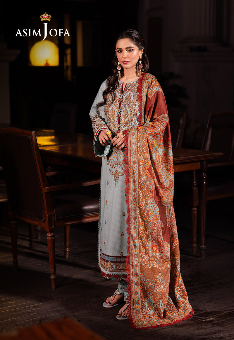 Asim Jofa | Prints Drop 2 | AJUBJ-11 XL Pale Sky Blue Dobby