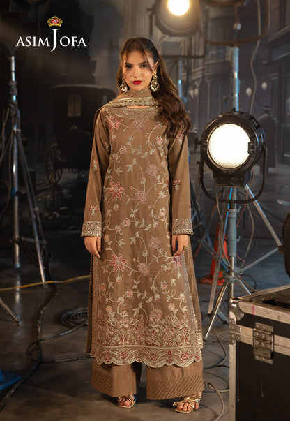 Asim Jofa | Festive Opulence | AJFO-12 XS Light Brown Spun Raw Silk
