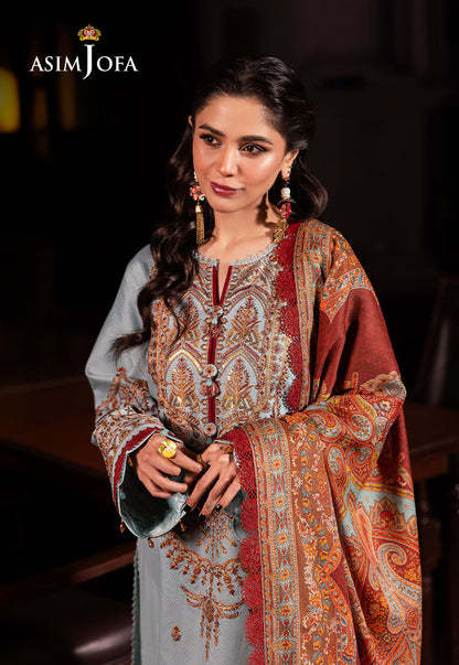 Asim Jofa | Prints Drop 2 | AJUBJ-11 L Pale Sky Blue Dobby
