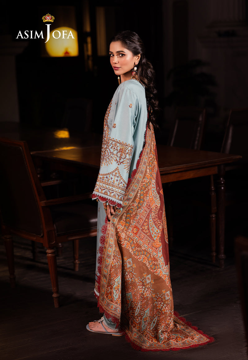 Asim Jofa | Prints Drop 2 | AJUBJ-11 S Pale Sky Blue Dobby