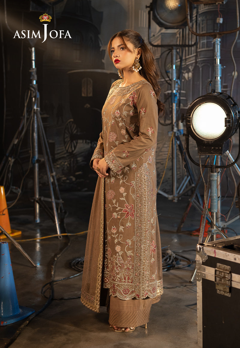 Asim Jofa | Festive Opulence | AJFO-12 Custom Size Light Brown Spun Raw Silk