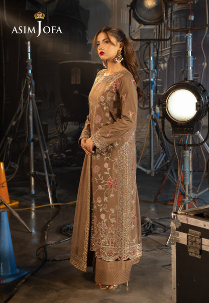 Asim Jofa | Festive Opulence | AJFO-12 Custom Size Light Brown Spun Raw Silk