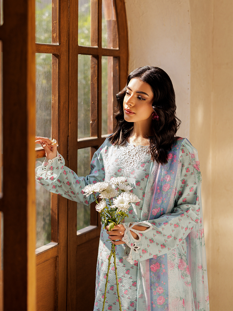 Rajbari | Amari Hybrid Jacquard Edition | Amari Jacquard - 02 L Ice Blue Jacquard Lawn