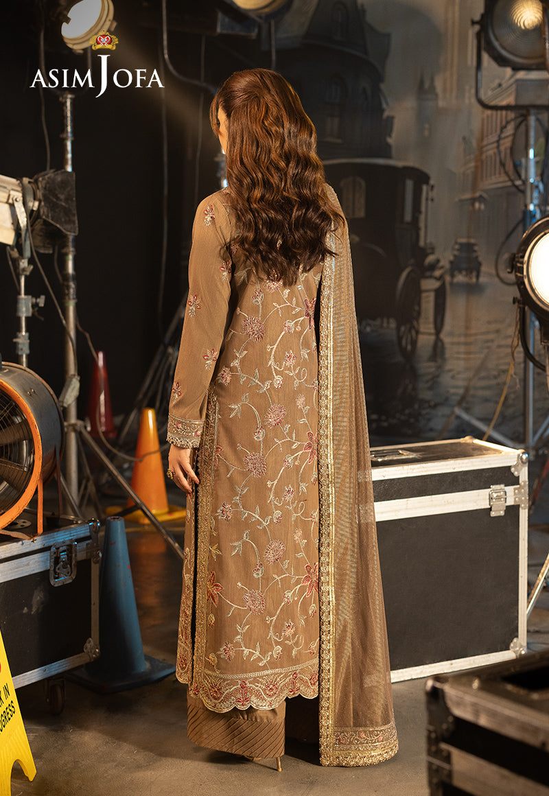 Asim Jofa | Festive Opulence | AJFO-12 S Light Brown Spun Raw Silk