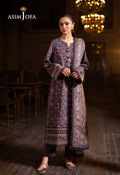 Asim Jofa | Prints Drop 2 | AJUBJ-48 XS Dark Purple Lawn