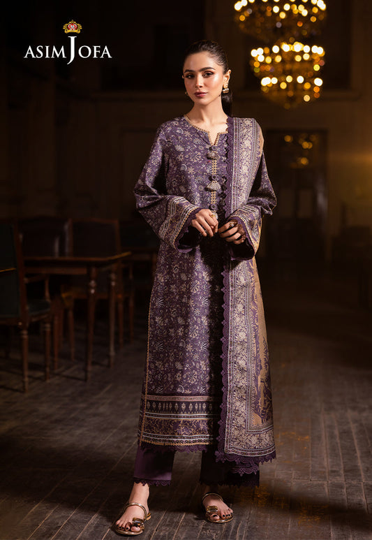 Asim Jofa | Prints Drop 2 | AJUBJ-48 XS Dark Purple Lawn