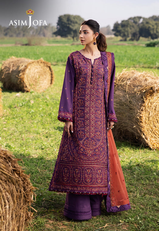 Asim Jofa | Luxury Lawn 25 | AJELL-13 XS Deep Purple Lawn