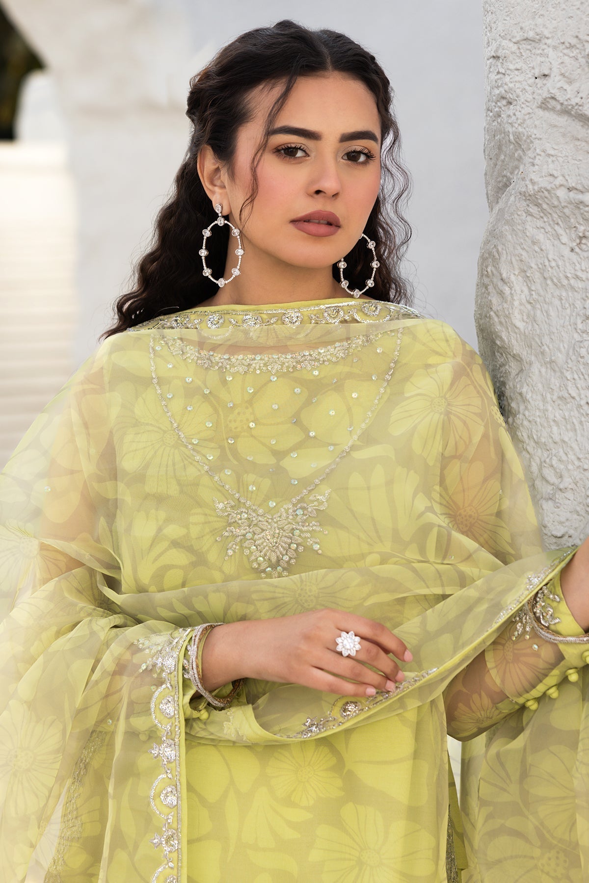 Charizma | Festive Pret | CMA-5-012 L Lime Organza