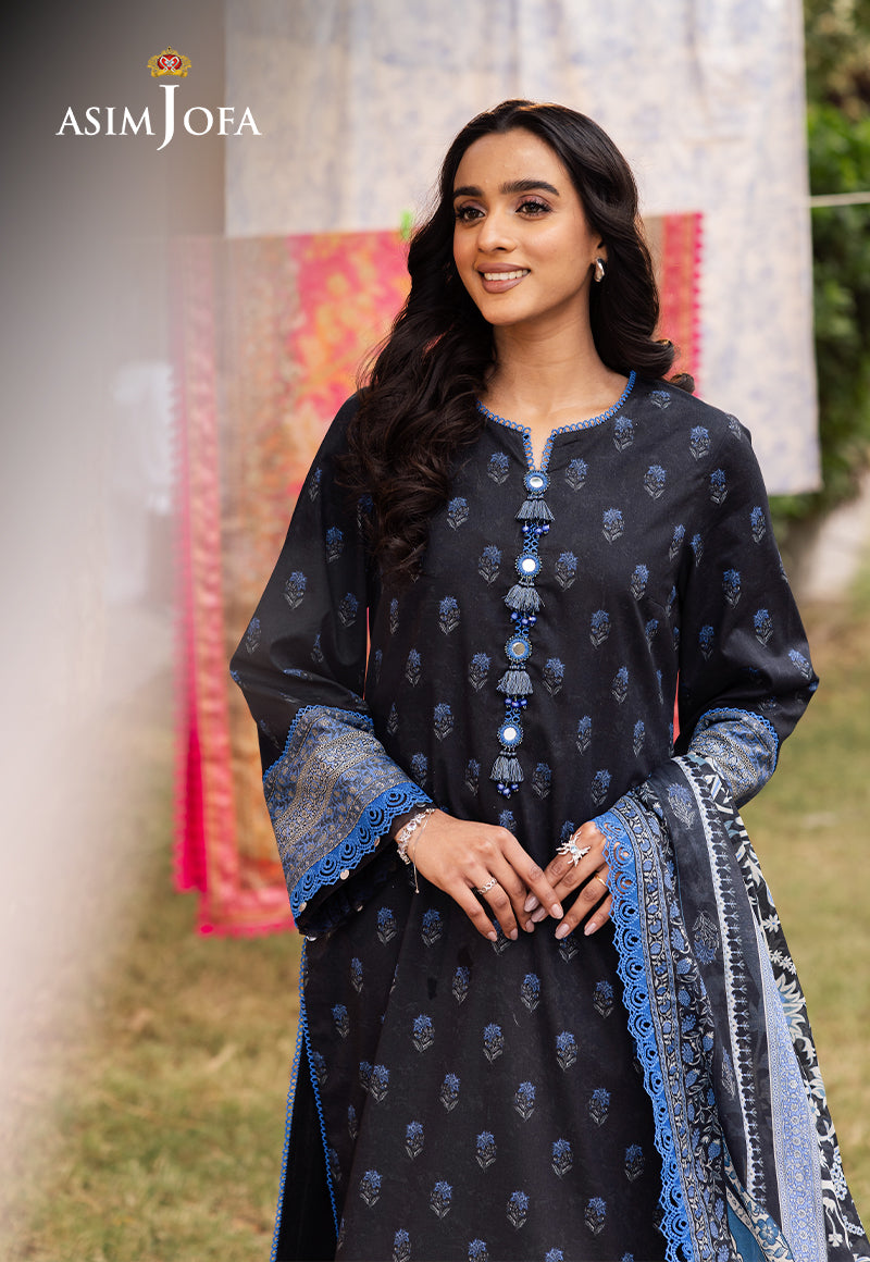 Asim Jofa | Prints Drop 2 | AJUBJ-55 M Black Lawn