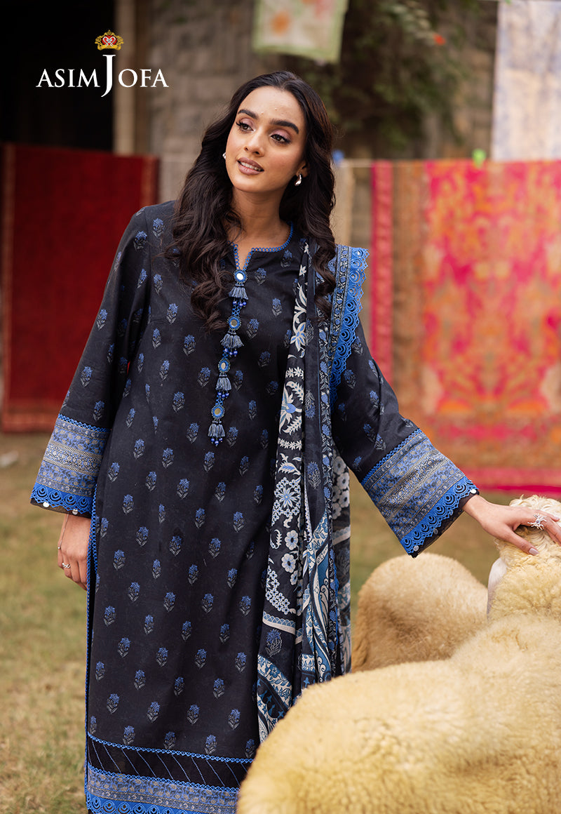 Asim Jofa | Prints Drop 2 | AJUBJ-55 XL Black Lawn